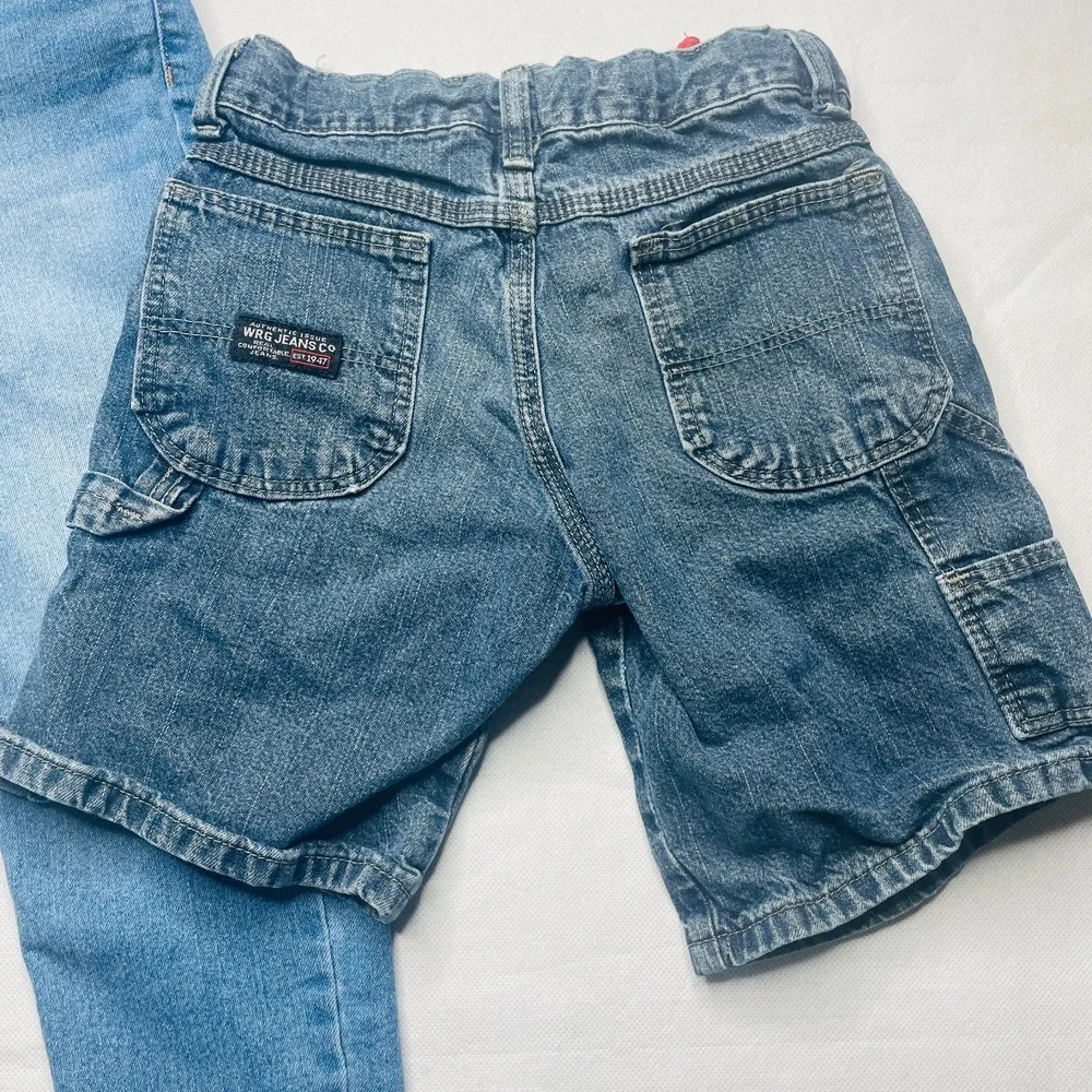 Wrangler Jeans & OshKosh Shorts Boys Kids Lot Size 5 6 Blue Denim Playwear Set